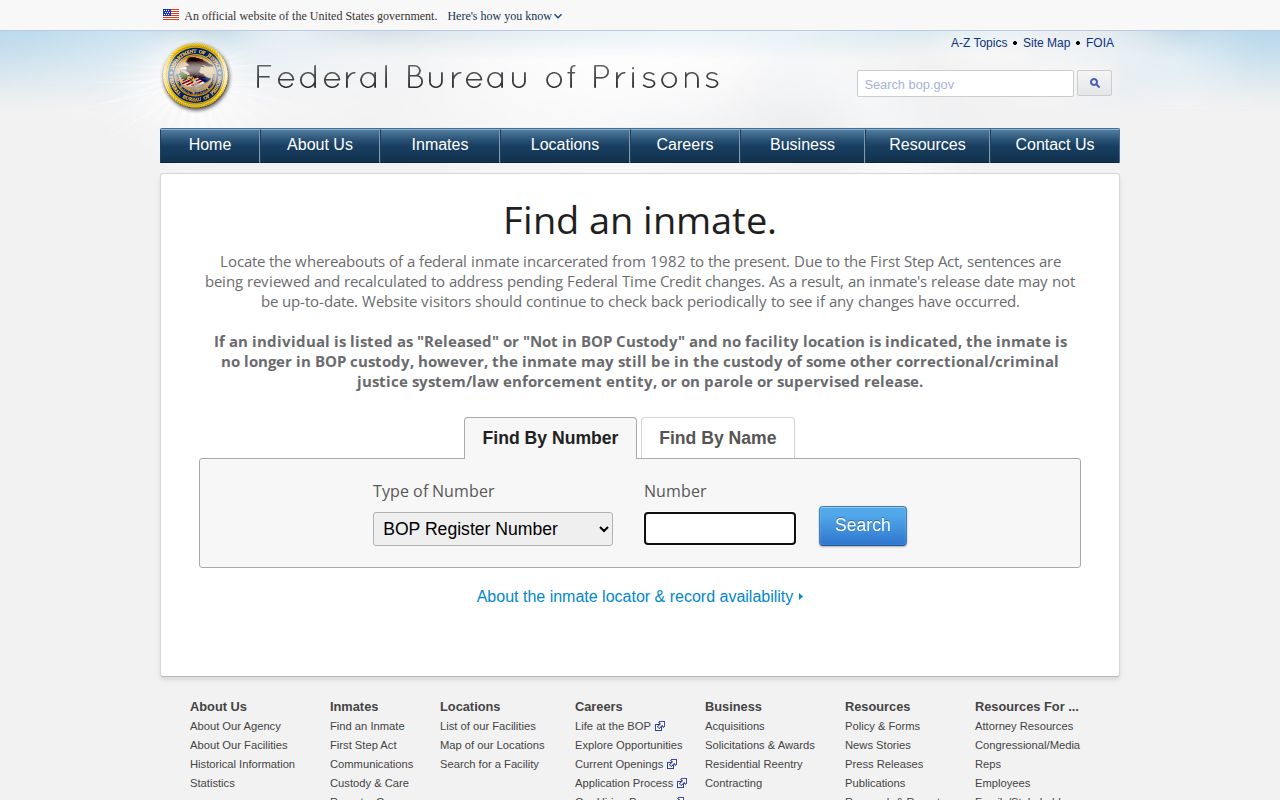 Dickenson County federal released inmate search through BOP